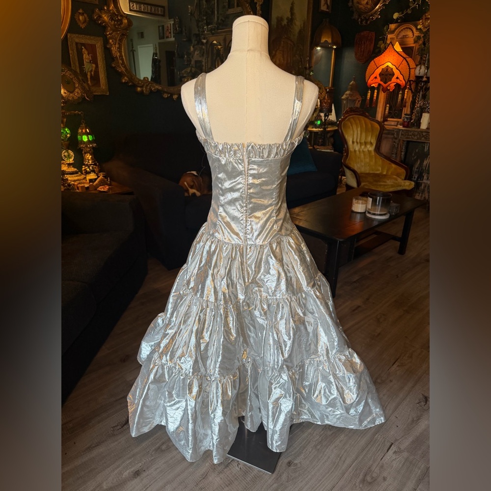 Vintage 80s Silver Lamé Party Dress ✨ | Zum Zum - Picture 6 of 10